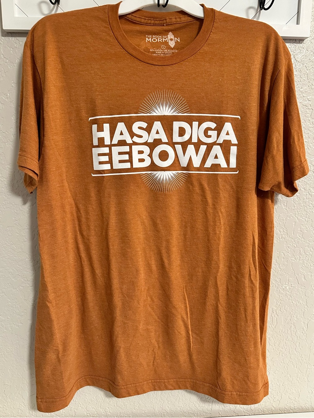 'Hasa Diga Eebowai' Book of Mormon Men's Tee - Rust